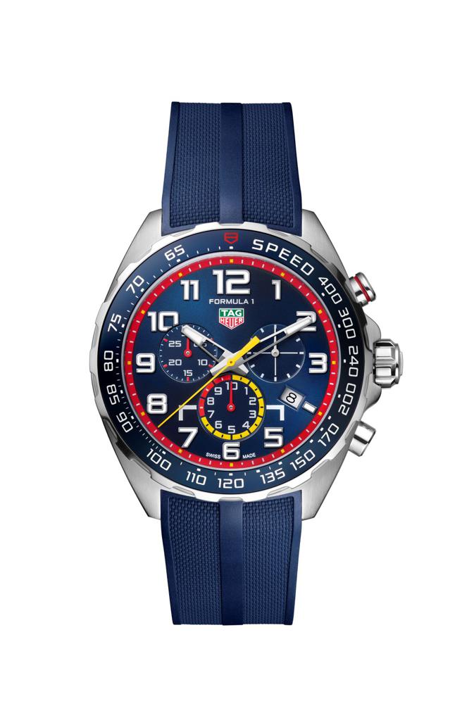 TAG Heuer X Red Bull Racing Formula 1红牛车队特别款计时腕表。（TAG Heuer提供）