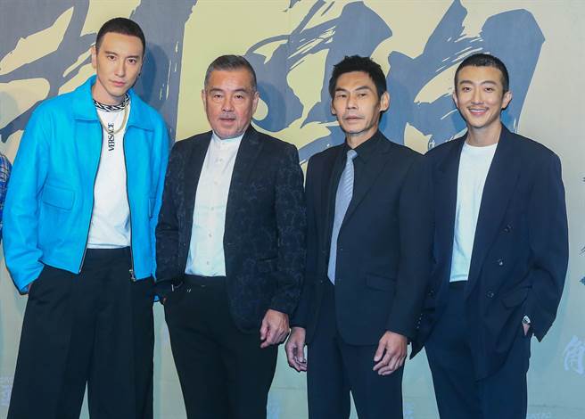 王陽明、龍天翔、夏靖庭、懷秋出席《角頭》影集開鏡儀式。（粘耿豪攝）