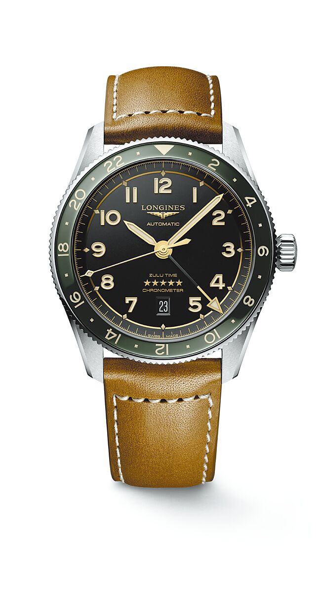 浪琴表SPIRIT先行者系列ZULU TIME世界時區男表，9萬5100元。（Longines提供）
