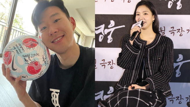 孙兴慜与金高银(右)传出热恋。(图/孙兴慜 IG、达志影像)