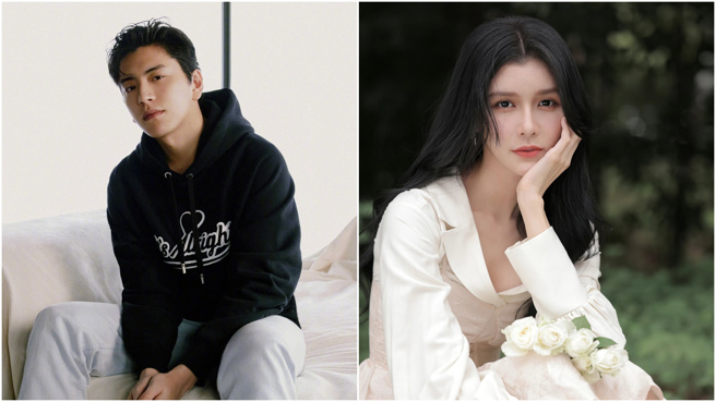 王大陆与蔡卓宜官宣恋爱。（图／翻摄自王大陆微博、蔡卓宜微博）