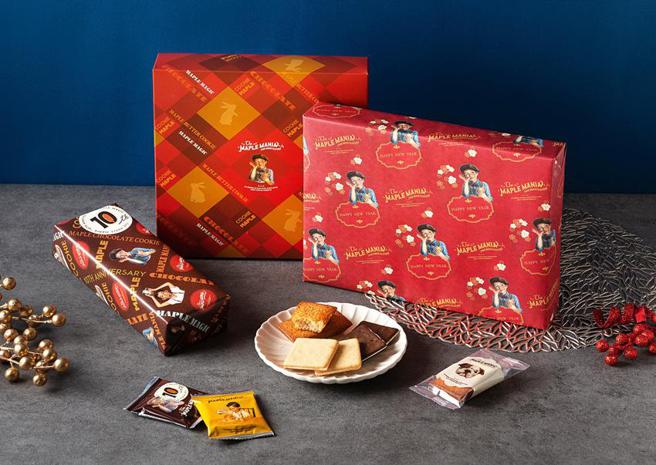 （「The Maple Mania枫糖男孩」新春礼盒上市，台中快闪柜12/22起跑。图／业者提供）