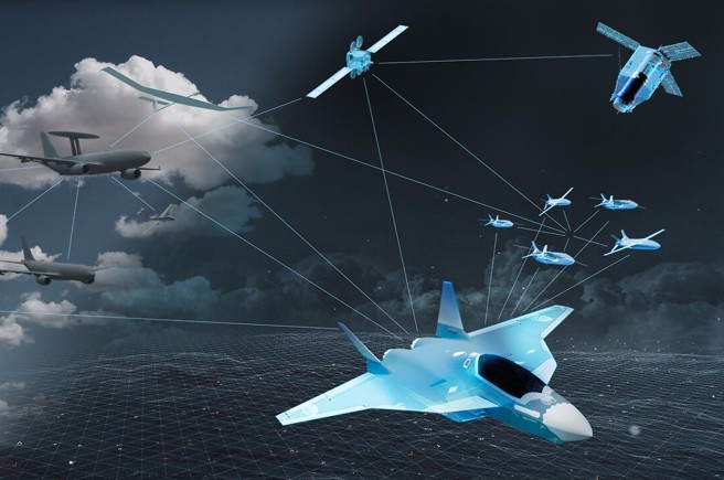 除了次世代戰機（NGF）第6代戰鬥機外，歐洲未來空戰計劃（FCAS）將提供包括無人飛行僚機，名為遠程載具（Remote Carrier）和網絡支持的戰鬥雲（Combat Cloud）的能力。（空中巴士）