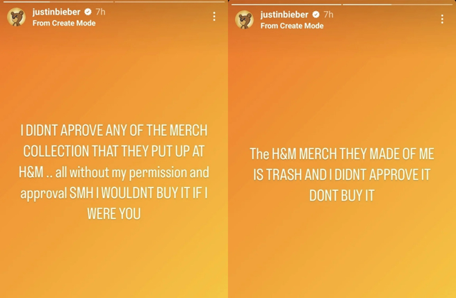小贾斯汀日前在社群平台开骂H&M。（图／小贾斯汀Instagram）