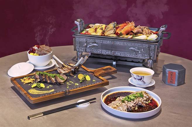 COZZI Blu和逸饭店桃园馆「逸荟轩」推出「飨辣川羊季」，主打六款温补滋养肉品，搭配独特的川扬料理手法，让民眾食补养身。(国泰饭店观光集团提供)