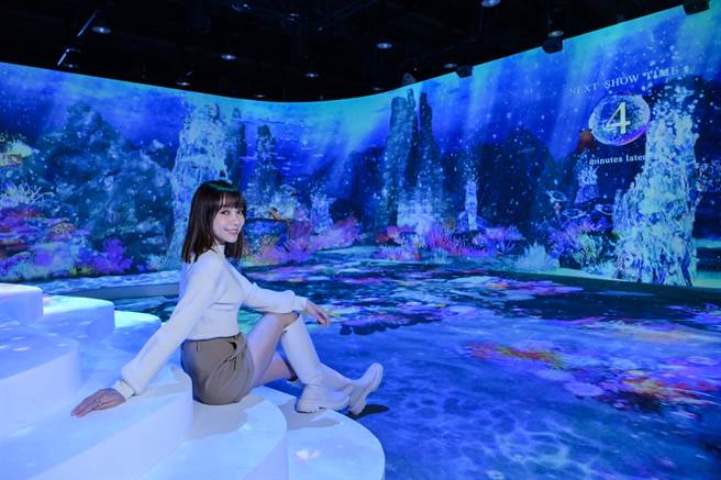 林采欣今出席「NAKED OCEAN IN TAIPEI 光之影海洋展」開幕記者會。（寬宏藝術提供）