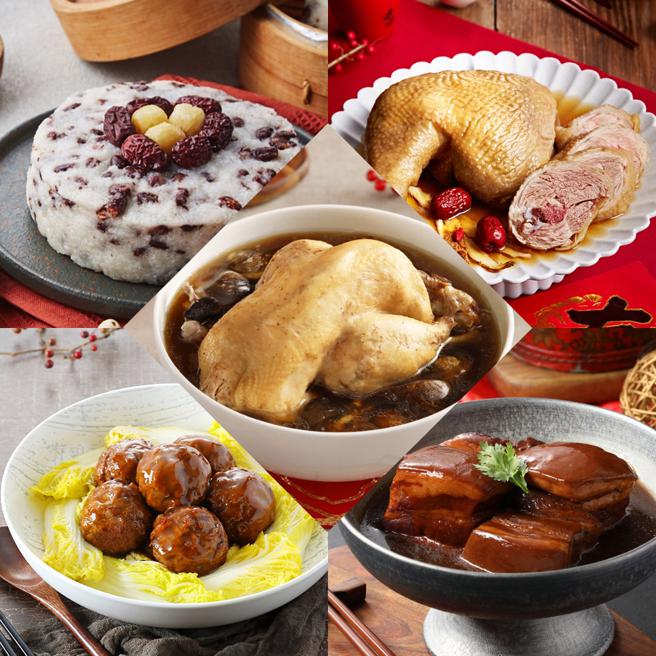 PChome 24h购物的「天香楼mini」精致年菜5件组，原价5109元，1月19日前特价3888元。（PChome 24h购物提供）