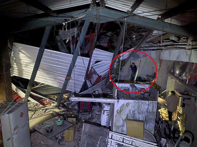 陈姓庙公自行脱困，幸无大碍。（警方提供）