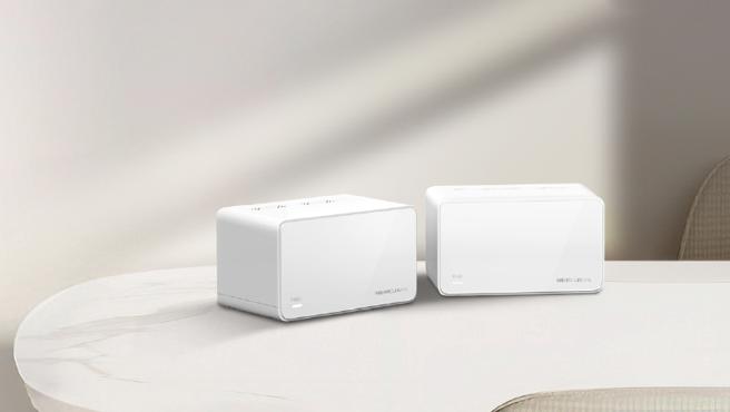 MERCUSYS Halo H90X 3入组Wi-Fi 全屋覆盖高达220坪空间，2入组亦可覆盖高达180坪空间，预计即将在台推出。（MERCUSYS提供）