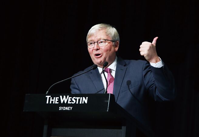 澳洲前總理陸克文認為中美對抗難以避免，但要避免戰爭。他將出任駐美大使。（中新社）