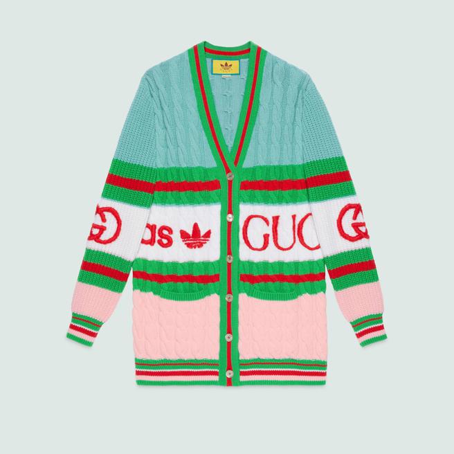 adidas x Gucci联名系列羊毛开襟衫，8万3000元。（Gucci提供）