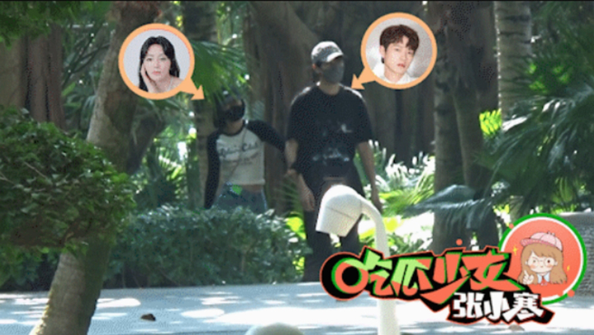 大陆狗仔日前晒出秦岚与魏大勛亲密互动画面。（图／摘自微博）