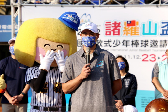 諸羅山盃賽事推廣大使陳柏毓。（學生棒球聯盟提供）