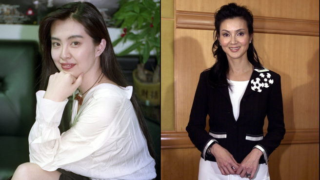 谢玲玲(右)前夫林建岳过去曾传出为了追求王祖贤(左)而与她离婚，如今谢玲玲生活也令人称羡。（图／中时资料照）