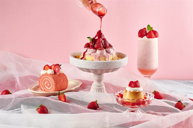 森林系餐厅「JAI宅」今年以「festival庆典」的概念，推出多款吸睛草莓美食。(JAI宅提供)