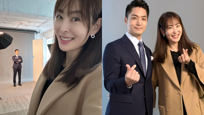 賈永婕悄悄把手放在蔣萬安的腰上。(圖/賈永婕 FB)