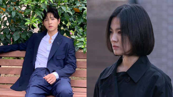 宋仲基今日高调宣布认爱英国女友，巧妙地盖过宋慧乔即将上檔的新戏，引发网友热议。（图／IG@hi_songjoongki、kyo1122）