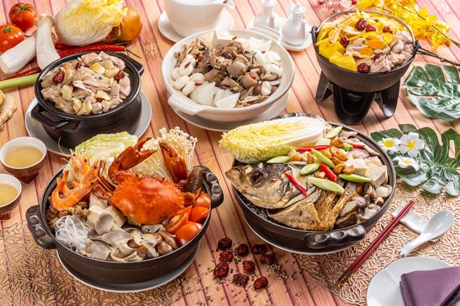 福容桃园店则是推出5款暖心锅物，每锅6人份售价880元加1成。(福容大饭店提供)