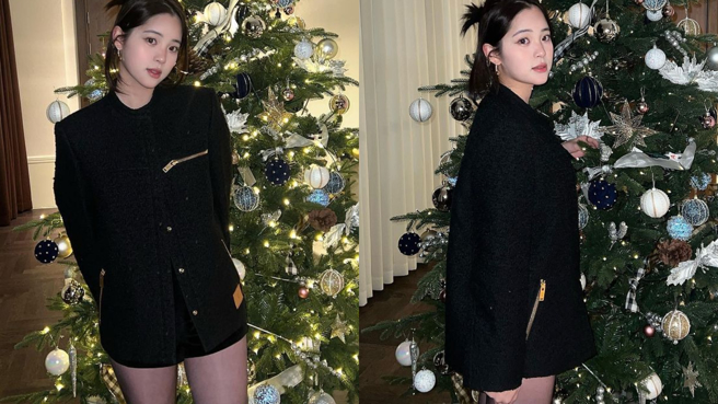 网友认为欧阳娜娜的造型美归美，却败在大腿的肉过多。(图/欧阳娜娜 IG)