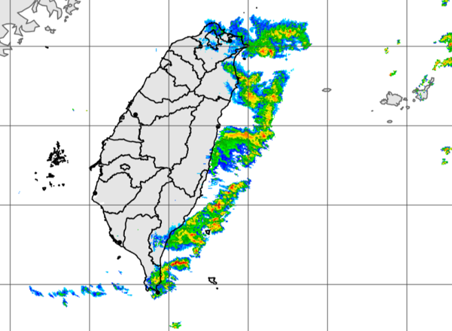 天气没那么冷了，但北部、东部开始转有雨。（中央气象局提供）