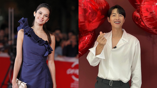 宋仲基英国女友凯蒂（Katy Louise Saunders）惊传不只有一个女儿还有儿子。（图／达志影像、IG@宋仲基）