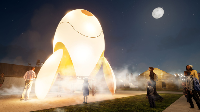 ▲勝利星村燈區—登月計畫。(圖／屏東縣政府提供)
