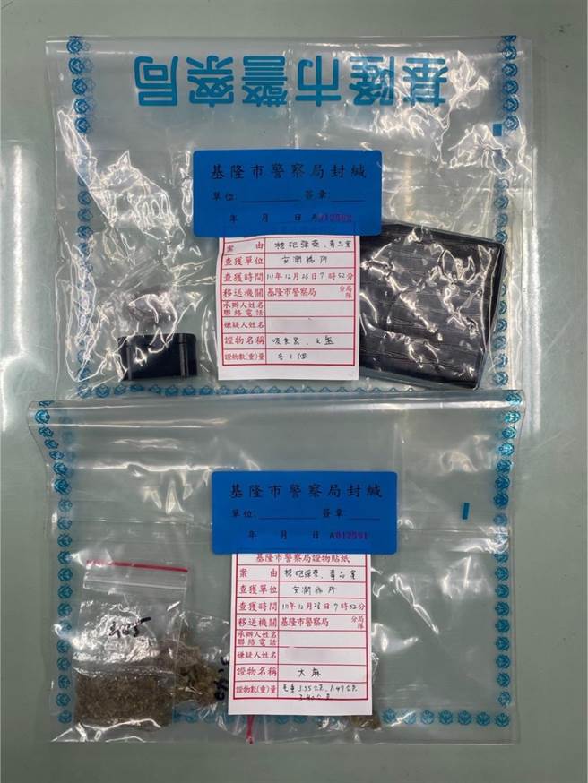 基隆市警方28日上午查获黄姓男子持有3把改造枪支以及二级毒品大麻。（基隆市警局提供／张志康基隆传真）