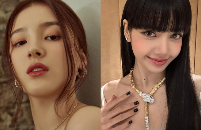 女團MOMOLAND的Nancy（圖左），打敗BLACKPINK的Lisa（圖右）當上亞洲第一美。（圖／摘自MOMOLAND Nancy IG、摘自BLACKPINK Lisa IG）