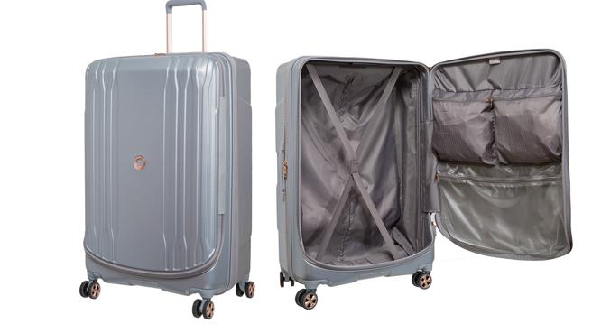 大葉高島屋BAG TO YOU DELSEY ECLIPSE DLX-29吋旅行箱銀色，原價1萬5800元，特價7900元。（大葉高島屋提供）