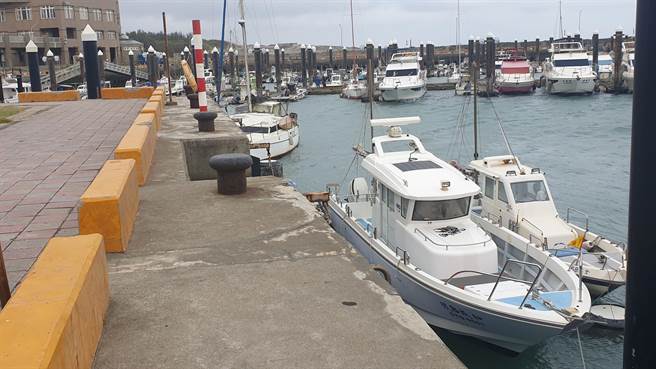 竹围渔港有堤防保护的B、C区46个游艇船位仍可供停泊，专家学者已确认安全无虞能继续营运。(蔡依珍摄)