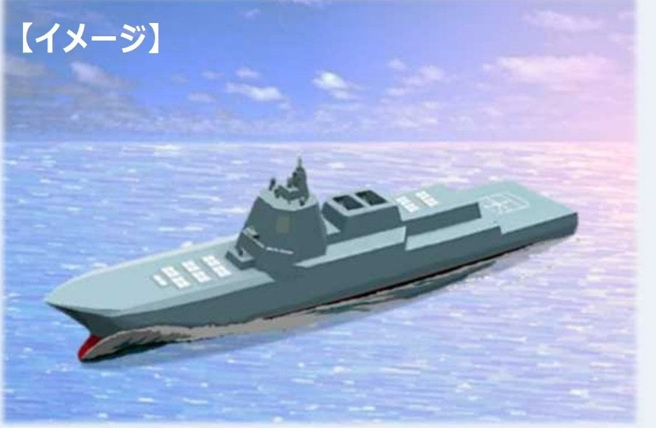 日本防衛省發表「彈道飛彈防禦艦」概念圖 ，這是陸上神盾陣地的替代方案。(圖/Japan Ministry of Defense)