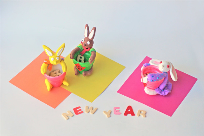 兒童體驗室推出「小福兔迎新春」輕質土DIY。(圖／鶯歌陶博館)


