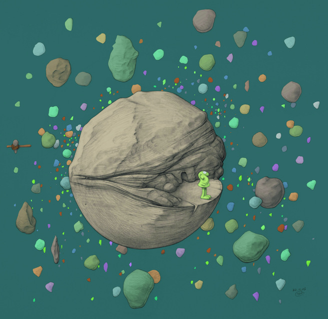 一塊石頭上的修為。(圖/讀者雜誌提供)