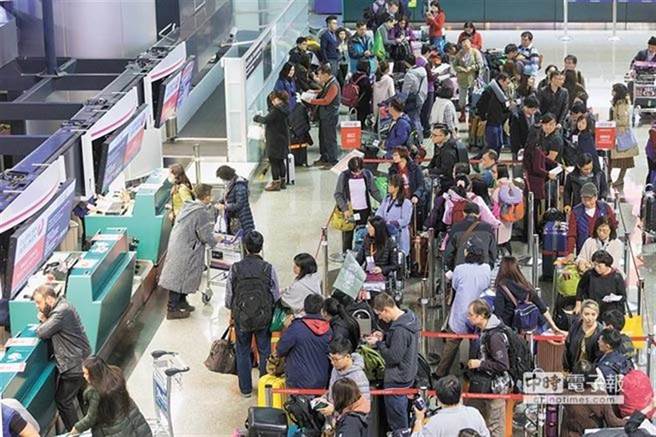 图为机场人潮。（资料照）