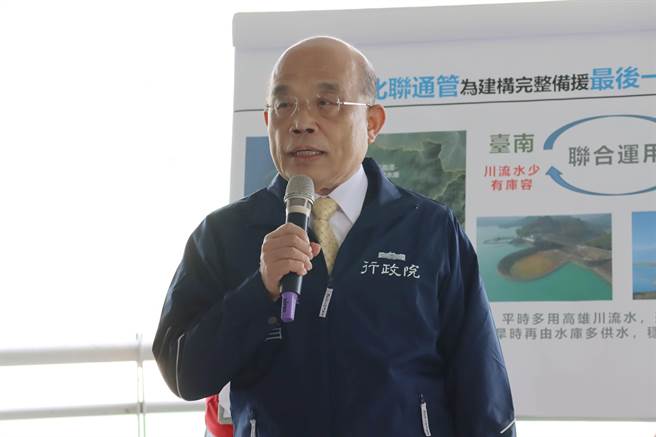 行政院长苏贞昌今被问到萧景田案，表示不分党派，有证据到哪里，就办到哪里。（吕妍庭摄）