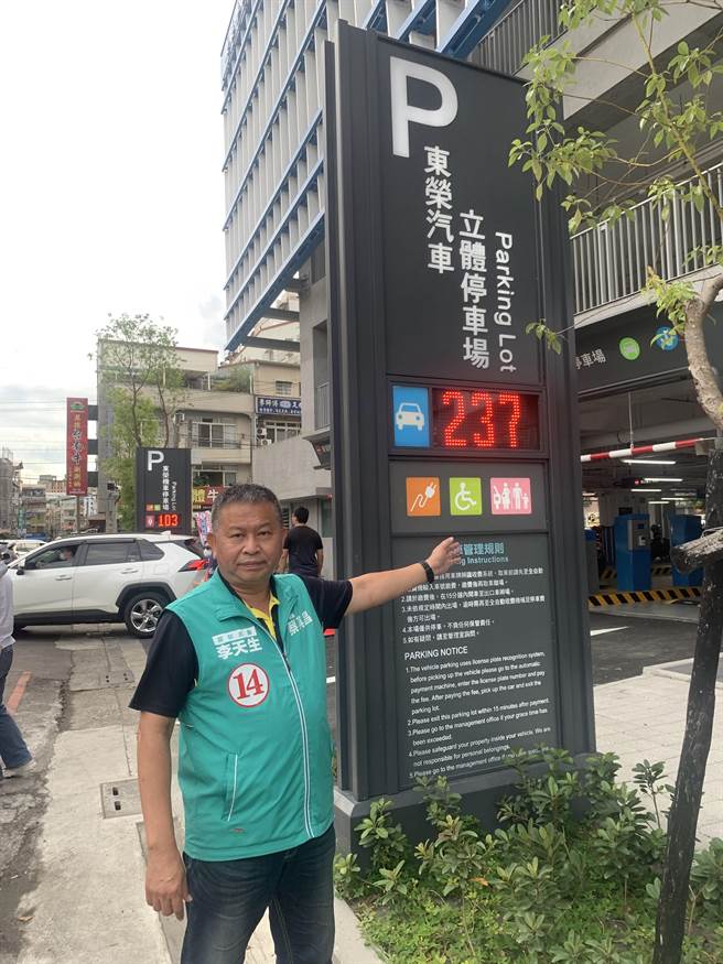 台中市议员李天生要求停管处尽快完成大里东荣停车场委外招标，并发售月票。（李天生提供／张亦惠台中传真）