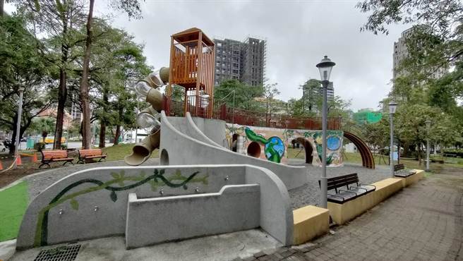 竹北市高铁儿四、高铁公七、公儿九公园将于周日在高铁儿四公园举办完工开箱派对。（新竹县府提供／邱立雅竹县传真）