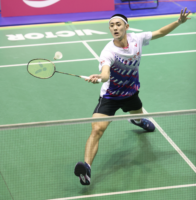 合库单打新星王柏崴在全国排名赛勇闯八强。(合库羽球队提供)