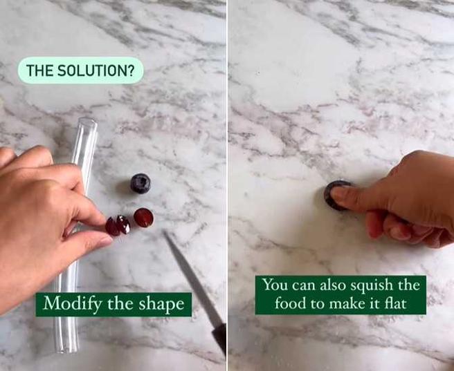 葡萄容易阻塞儿童的呼吸道。（图／翻摄自tinyheartseducation IG）