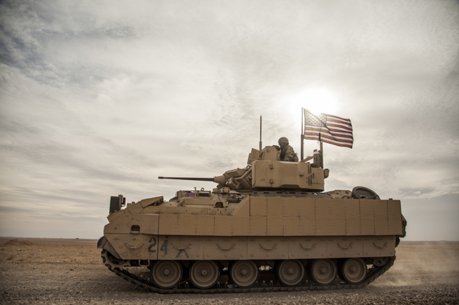 圖為布萊德雷戰車（Bradley Fighting Vehicle）。(圖/美聯社)