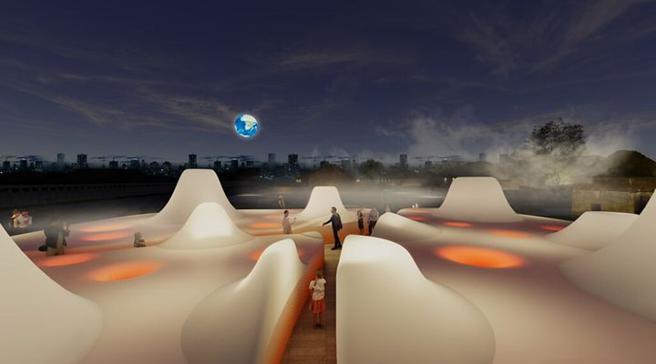 ▲ 勝利星村燈區則以勝利區、遺構公園及通海區作為活動場域，打造成大型月球世界（示意圖）。（圖／屏東縣政府傳播暨國際事務處）