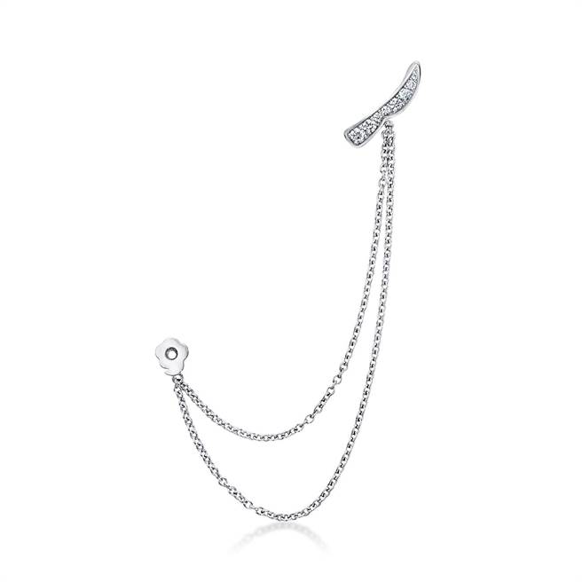 Hearts On Fire Lorelei白K金鑽石耳骨夾3萬9000元。（Hearts on Fire提供）