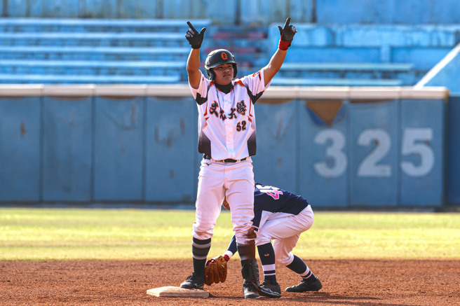 文化大学张嘉豪单场3安「猛打赏」。（大专体总提供）