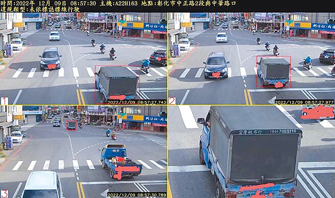 彰化縣警察局挑12處易肇事路口設置科技執法系統，啟用近月已開出4085張罰單。（彰化縣警察局提供／吳敏菁彰化傳真）