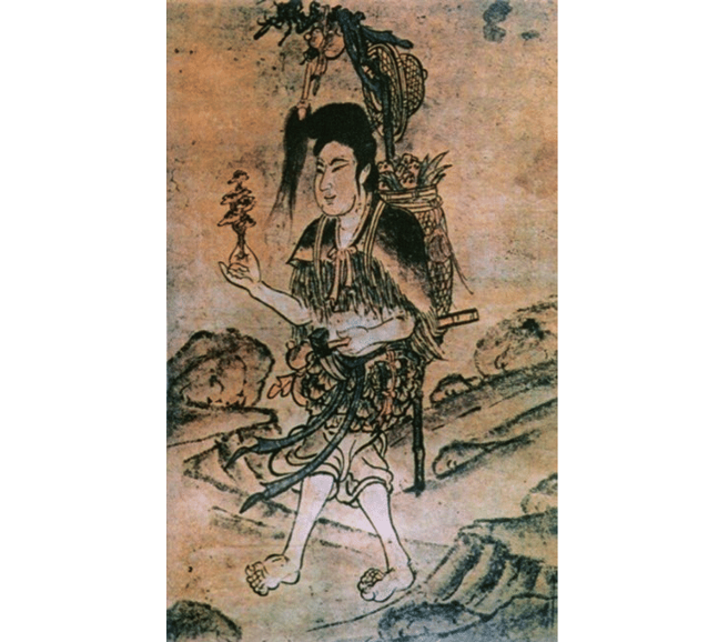 应县木塔内发现的辽代画作「神农炎帝」。（图／搜狐网）