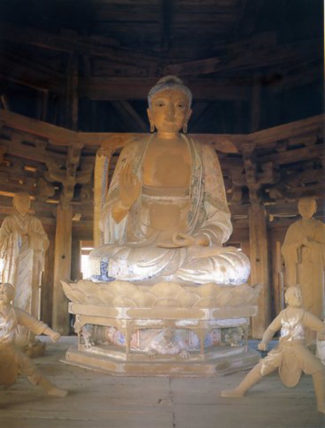 应县木塔第4层的佛坐像。（图／家乡网）