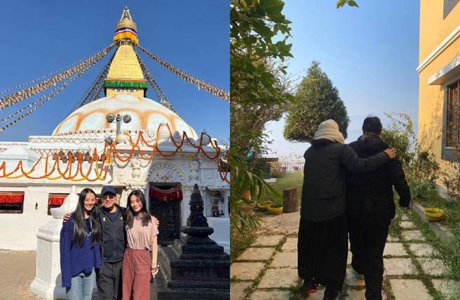 李连杰日前带妻女同游尼泊尔。(图／取自李连杰IG)