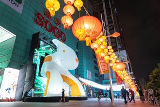 台灣燈會12米高白兔燈飾 現蹤捷運忠孝復興站附近