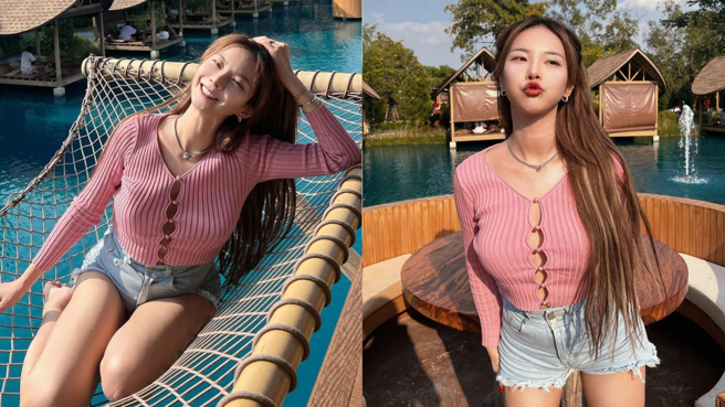 奎丁不仅疑似没穿内衣，上围还疑似升级。(图/奎丁 IG)