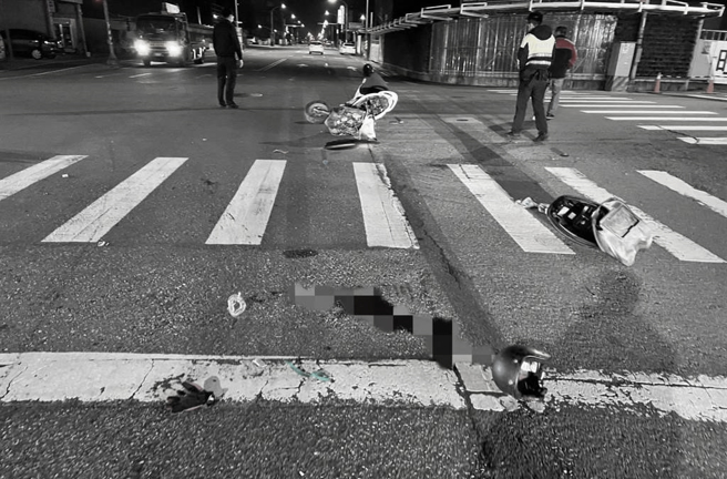 桃园观音死亡车祸疑车速过快未礼让酿祸。(警方提供／吕筱蝉桃园传真)